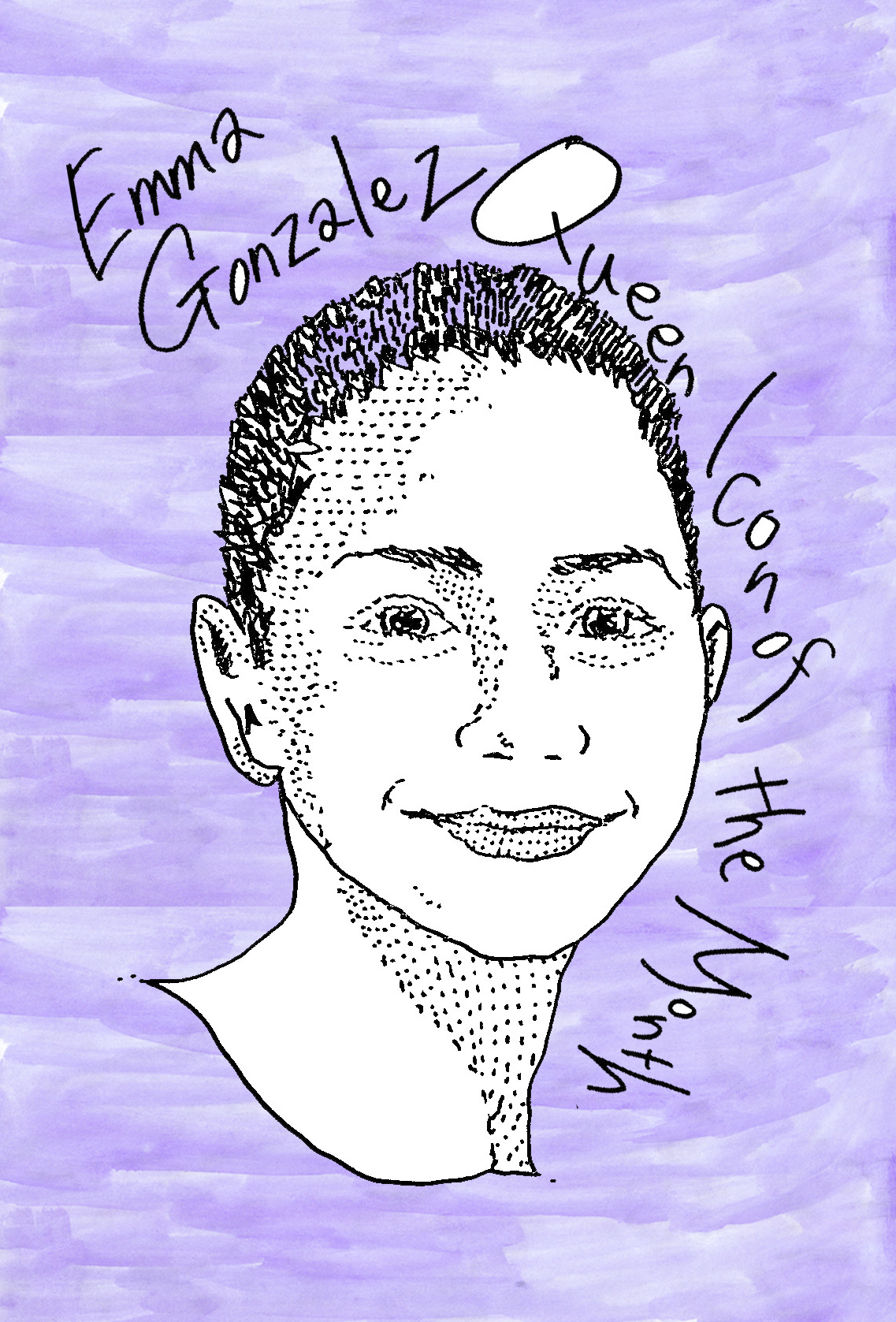Emma González: Queer Icon of the Month. Artwork by Kiki Saito. Text by Amelie Eckersley